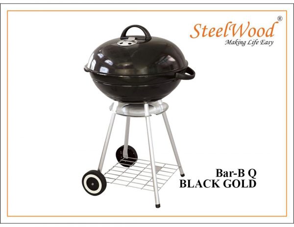 Steelwood Stainless Steel Charcoal Barbeque Charcoal Grill (Black) - Image 2