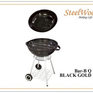 Steelwood Stainless Steel Charcoal Barbeque Charcoal Grill (Black)
