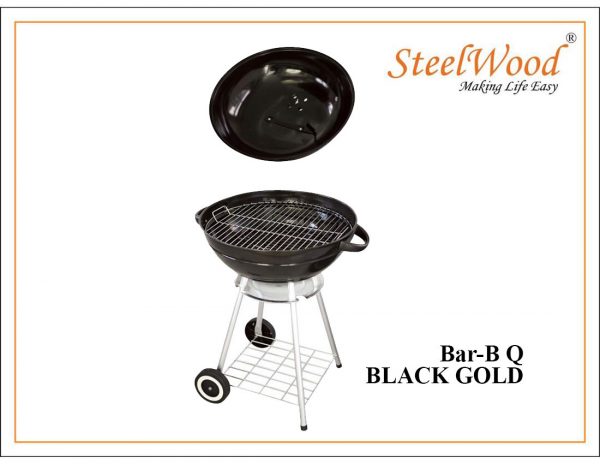 Steelwood Stainless Steel Charcoal Barbeque Charcoal Grill (Black)